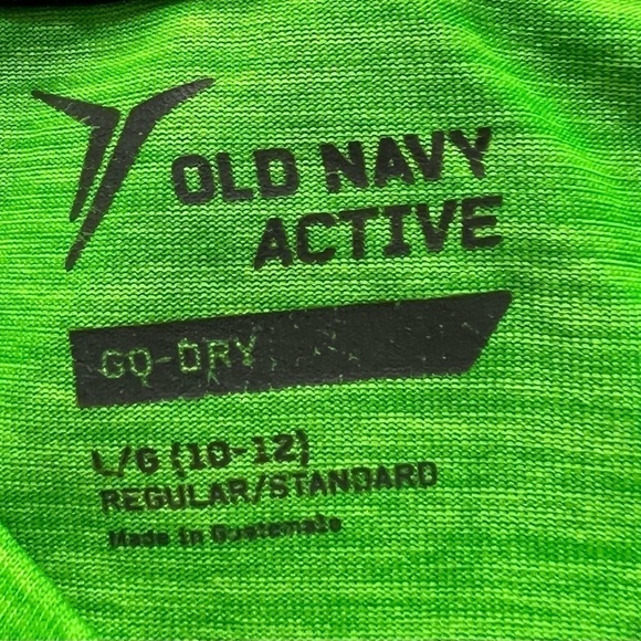 Old Navy Drifit Activewear Neon Green Athletic Short Sleeved Shirt, Preloved - Picture 2 of 3